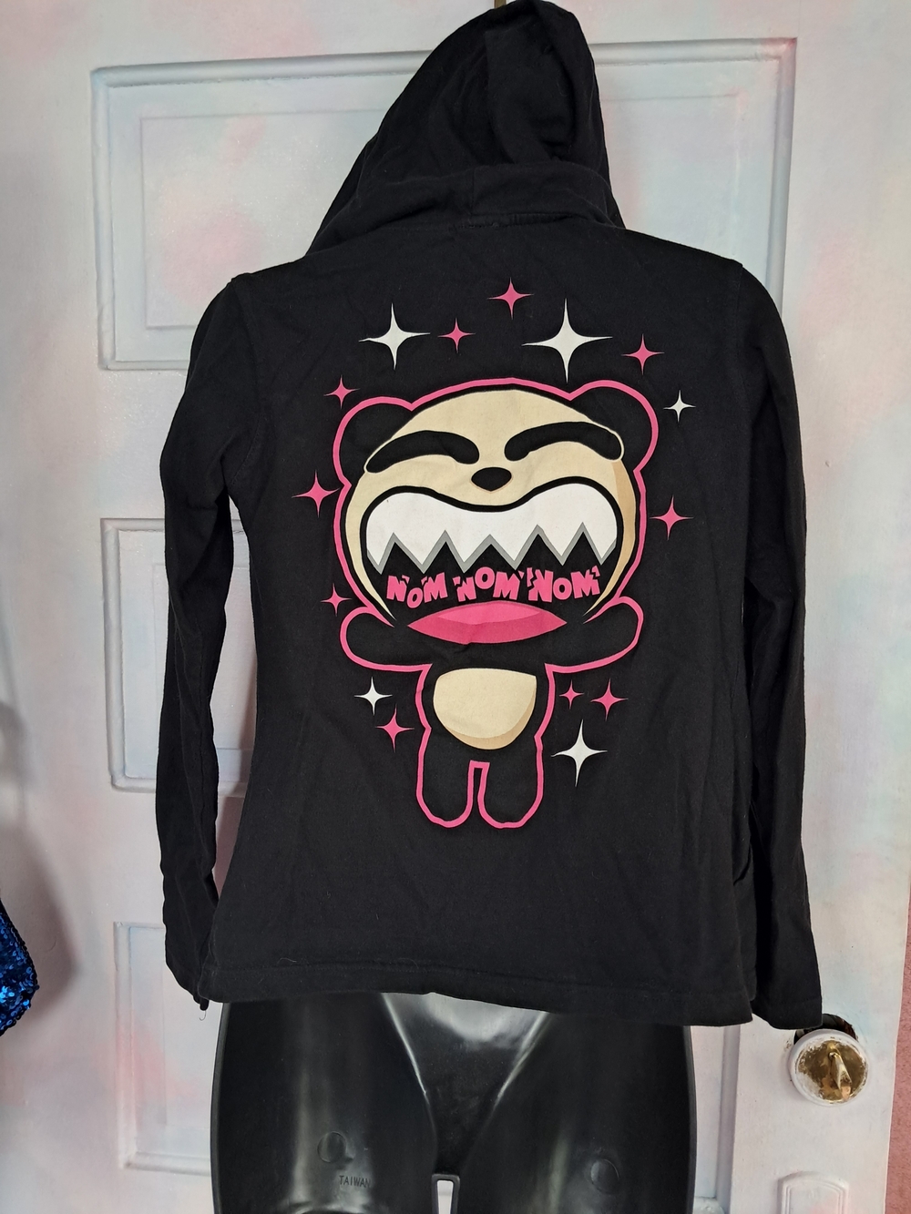 1990s Hickup Emo Mallgoth Hoodie Jacket with Nom Nom Panda Bear On Front & Back!